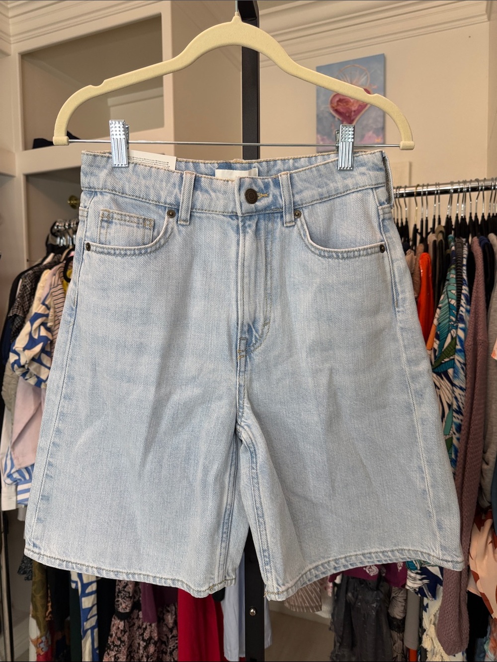 H&M NWT long inseam size 2 jorts denim shorts high waist